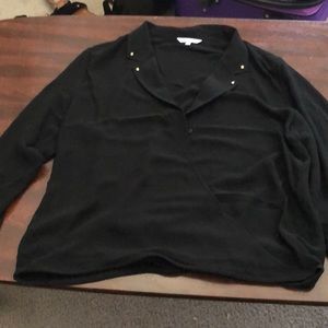 Black, cross front, sheer shirt